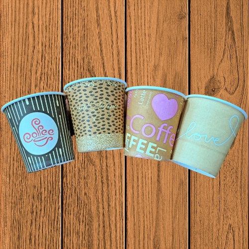 HOT PAPER CUP ขนาด 6.5OZ COFFEE DESIGN / ถ้วยกระดาษกาแฟ 180ML 50 ชิ้น