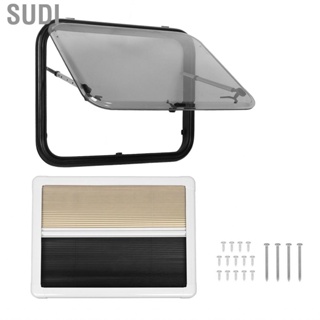 Sudi RV Accessories Window With Blackout Curtain 60 Degrees Opening Angle H800mm W600mm Cutout Push Out for Camper