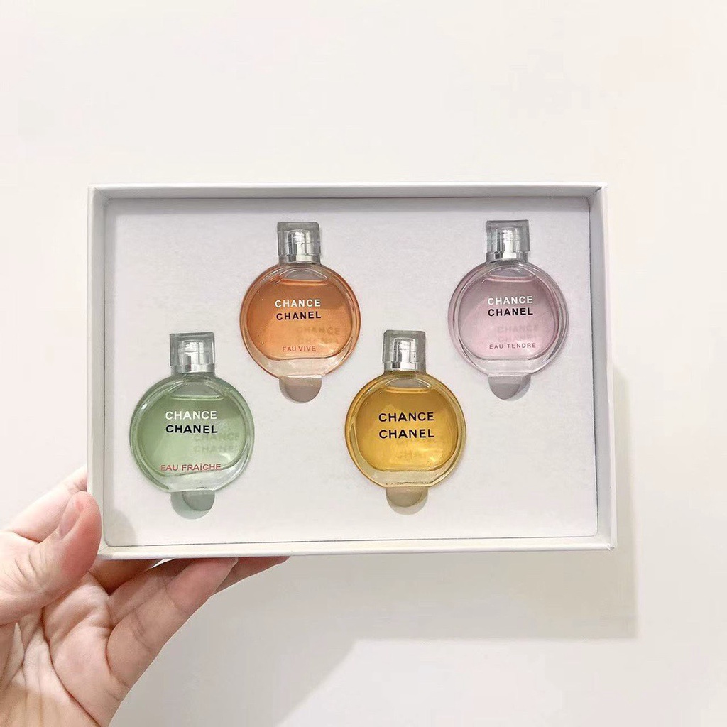 (7.5ml * 4) Chanel meets perfume sample set of four Chanel Encounters น้ําหอมผู้หญิง ตัวอย่างน้ําหอม ชุดสี่ 7.5 มล. * 4