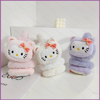 SANRIO Sq2 ที่ปิดหูกันหนาว ผ้ากํามะหยี่ขนนิ่ม ลายการ์ตูน Hello Kitty น่ารัก ให้ความอบอุ่น แฟชั่นฤดูหนาว สําหรับเด็กนักเรียน