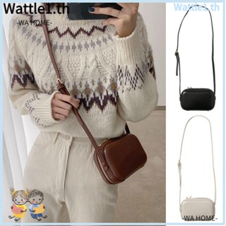 Wttle กระเป๋าสะพายไหล่ กระเป๋าถือ แบบหนัง มีซิปคู่ ขนาดเล็ก สําหรับสตรี