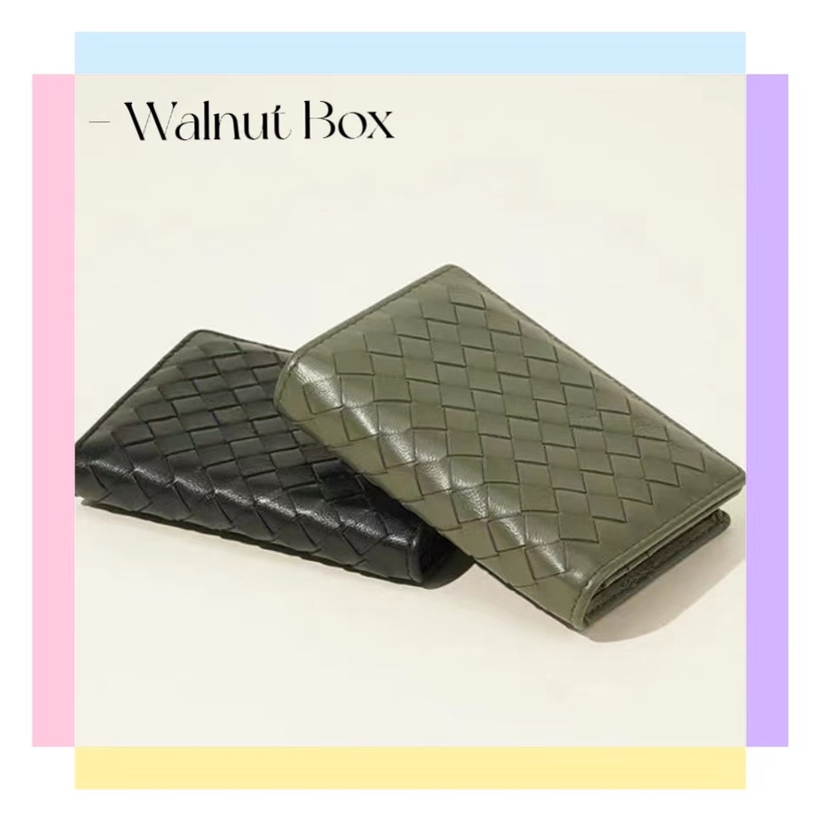 กระเป๋าใส่นามบัตร แบบสาน จุของได้เยอะ หรูหรา แบบเรียบง่าย สไตล์คลาสสิก สําหรับผู้ชาย