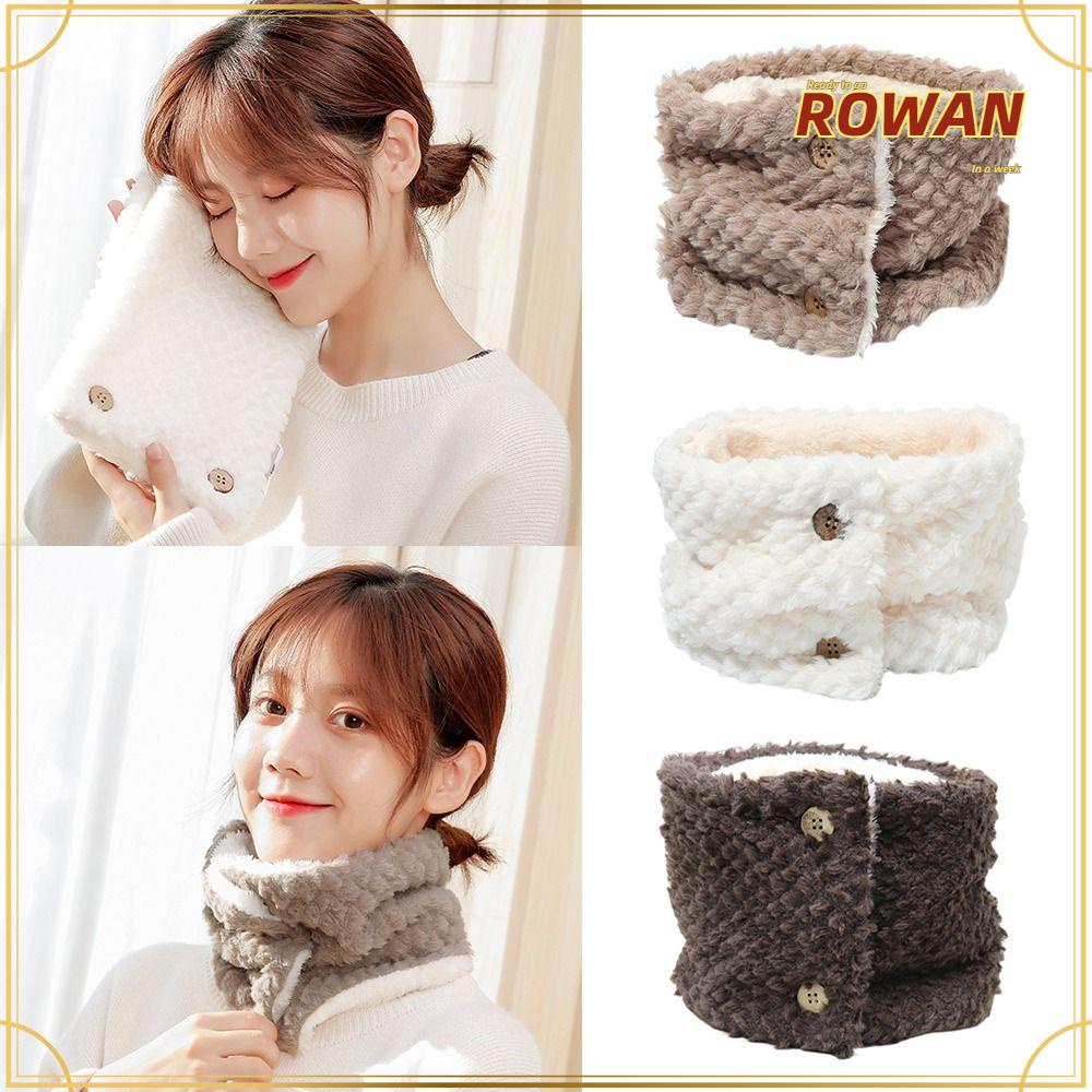 Rowans ผ้าพันคอ คอเต่า ผ้ากํามะหยี่ขนนิ่ม หนา ลายสก๊อต สับปะรด สีพื้น แฟชั่นฤดูหนาว สําหรับผู้หญิง