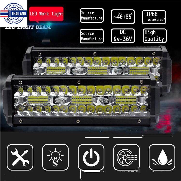 LED สปอร์ตไลท์ ไฟหน้ารถยนต์ ไฟท้าย ไฟตัตหมอก สว่างตาแตก 12-24V210W ใส่ได้รถทุกรุ่น สีขาว