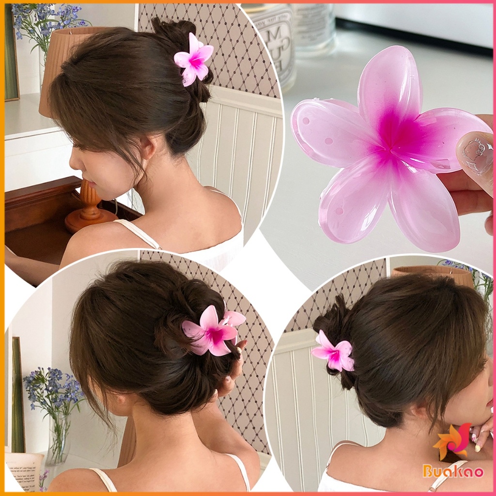 BUAKAO กิ๊บติดผม รูปดอกไม้ สไตล์วินเทจ แฟชั่นหวาน flower hair clip