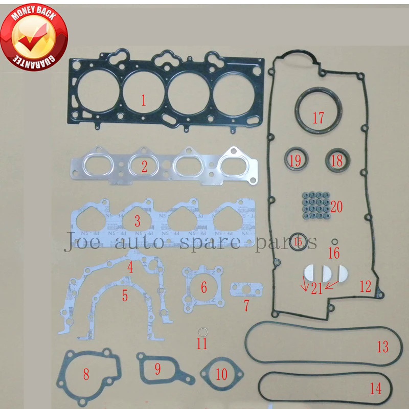 G4JP G4GC G4JPG G4GCG เครื่องยนต์ครบชุดปะเก็นชุดเต็มชุดสําหรับ Hyundai Trajet/Elantra/Coupe 2.0L 1.8