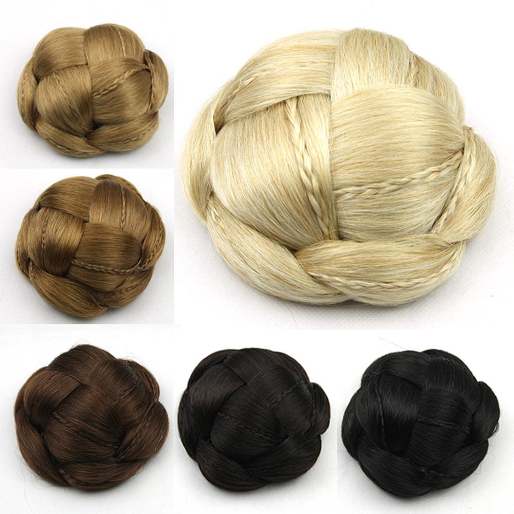 Oceanmap มวยปลอม ผมเจ้าสาว ธรรมชาติ ถัก Chignon เครื่องประดับผม ต่อผม ที่มองไม่เห็น สังเคราะห์ ฮั่นฝู ผม Chignon ทนความร้อน ไฟเบอร์