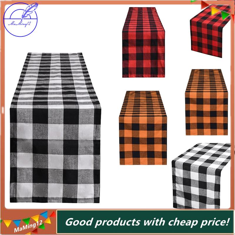 [MaMing] Buffalo Check Plaid Table Runner,Dinner Table Runners สําหรับงานปาร์ตี้คริสต์มาสตกแต่งบ้าน