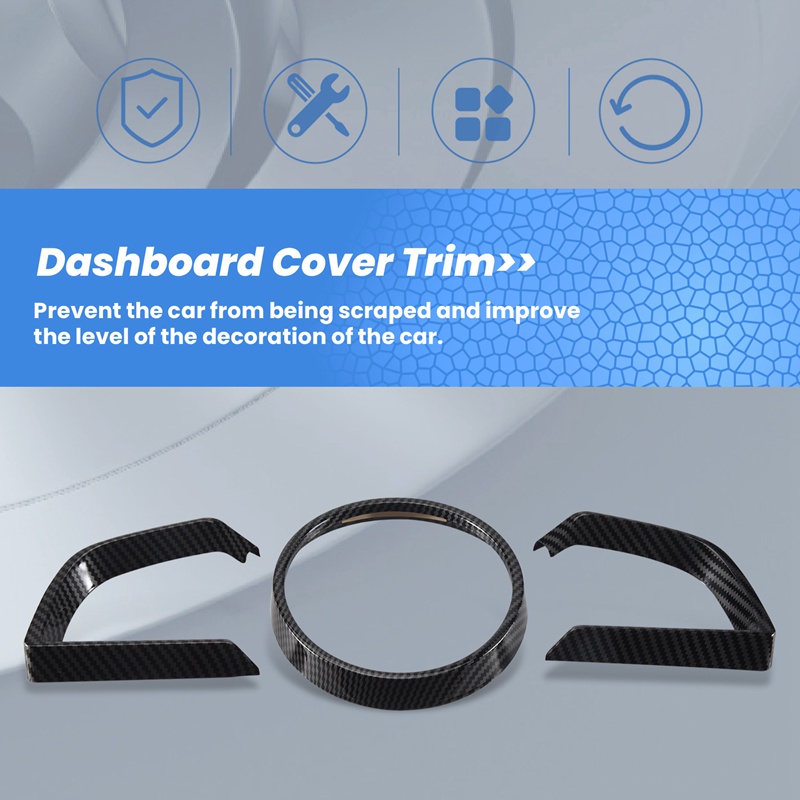 สําหรับ 3 Axela 2014-2018 คาร์บอนไฟเบอร์แดชบอร์ดภายในเครื่องมือกรอบฝาครอบ Trim - รูปที่ 3
