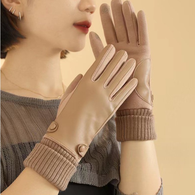 Simpleday.bkk : Lady glove ถุงมือหนังทัชกรีน