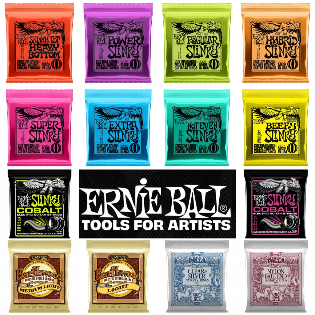 ผู้เล่น First Choice Ernie Ball ไฟฟ้า/อะคูสติก/Cobalt ไฟฟ้า/คลาสสิกกีตาร์ Strings รุ่นต่างๆ 2221 2409 2721 2008