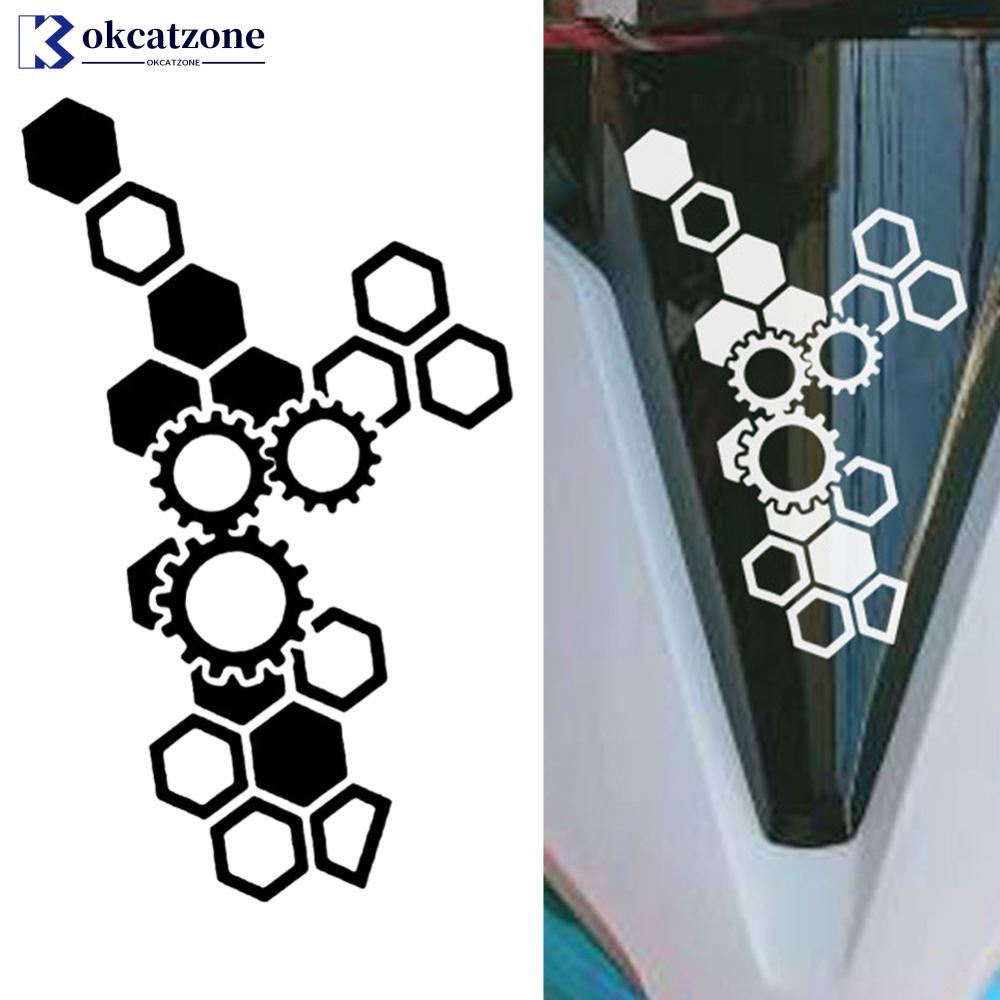 Okcatzone สติกเกอร์สะท้อนแสง กันน้ํา ลายรังผึ้ง สําหรับติดตกแต่งบังโคลนหน้ารถจักรยานยนต์ B4I4