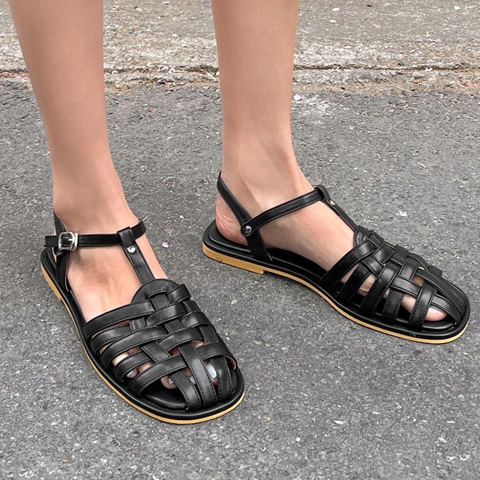 [SAPPUN] Juana fisherman Sandals (1cm) รองเท้าแซนเดิลทรงสาน (Fisherman)
