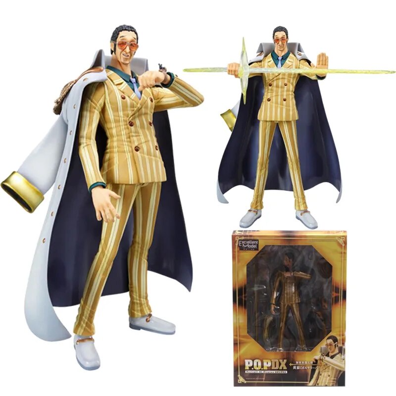 24cm One Piece Anime Figures POP Marine Admiral Borsalino Action Figure PVC Collection Model Doll Ornaments Toys Gifts