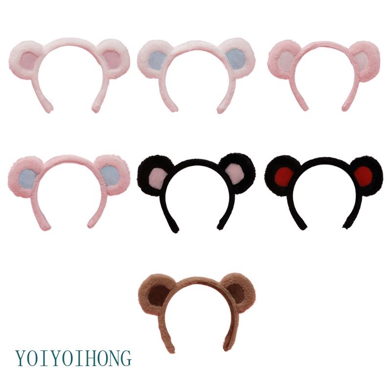 Yoioi ที่คาดผม แต่งหูสัตว์ ตุ๊กตาหมี โลลิต้า ขนฟู เครื่องประดับ สําหรับปาร์ตี้ฮาโลวีน คริสต์มาส คอสเพลย์