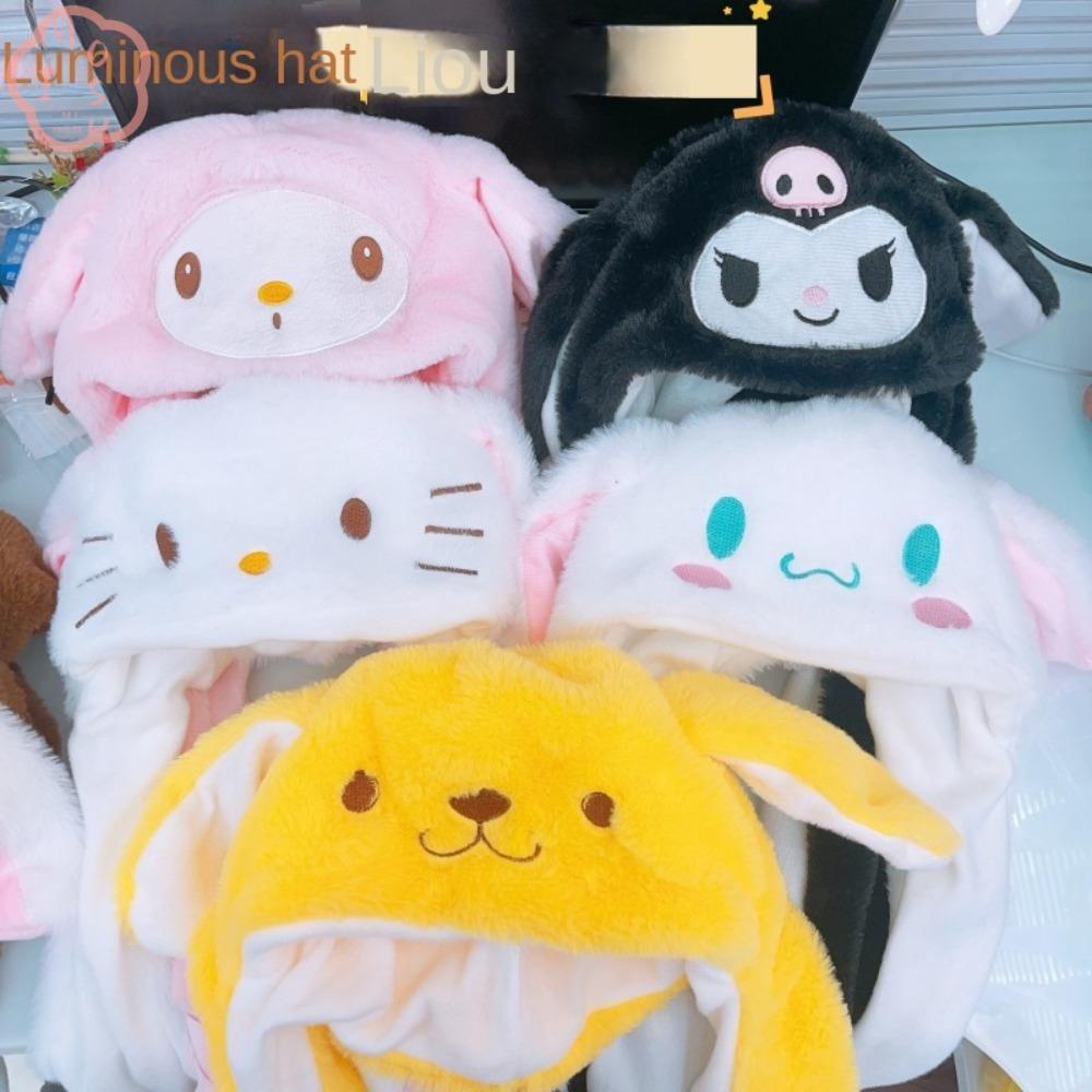 Mioshop หมวกบักเก็ต หมวกปิดหู ลายการ์ตูนสัตว์ เรืองแสง ขยับได้ สําหรับคอสเพลย์ ปาร์ตี้