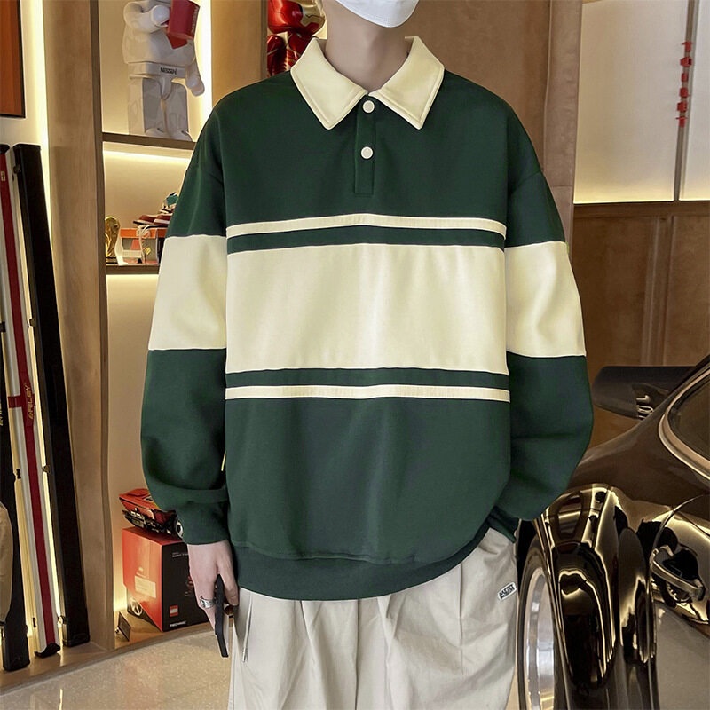 MNO.9 Polo D58 เสื้อโปโล แขนยาว ย้อนยุคสไตล์อเมริกัน คอปก