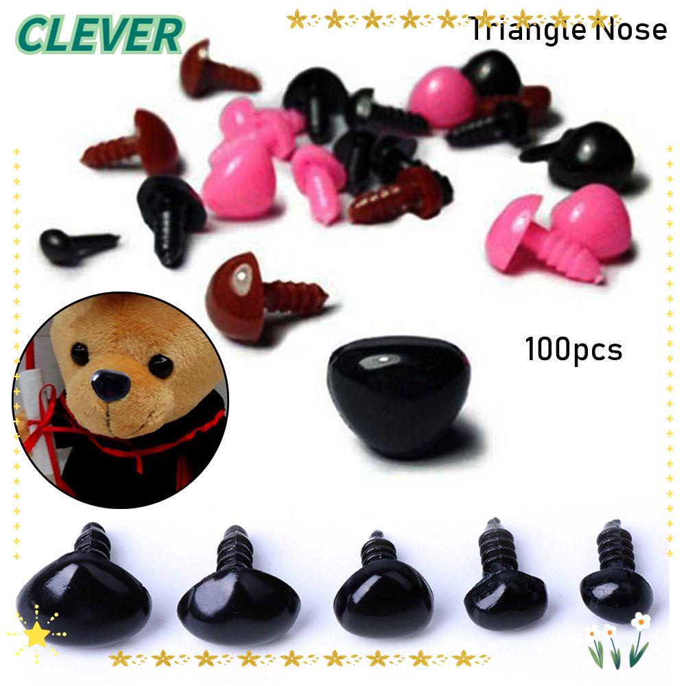 Clever กระดุมจมูกตุ๊กตา พลาสติก ทรงสามเหลี่ยม DIY 100 ชิ้น