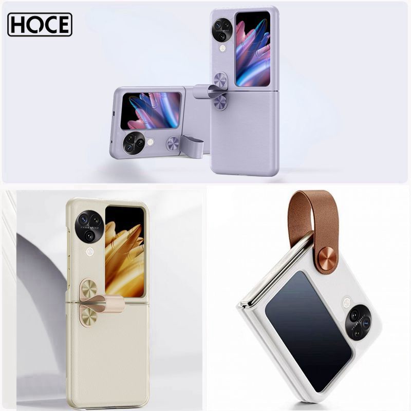 Hoce N3flip เคสโทรศัพท์มือถือหนัง PU ฝาพับ หมุนได้ สําหรับ OPPO Find N2 N3 Flip 5G Findn2flip