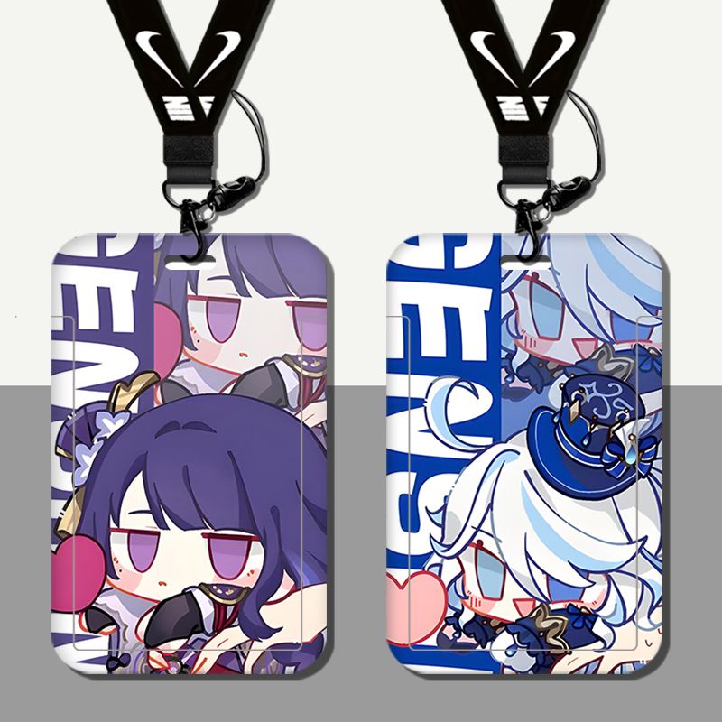 รุ่น Q Genshin Impact Hutao Neuvillette Furina DIY นักเรียน ID Card Holder Personal ID Card Case Ban