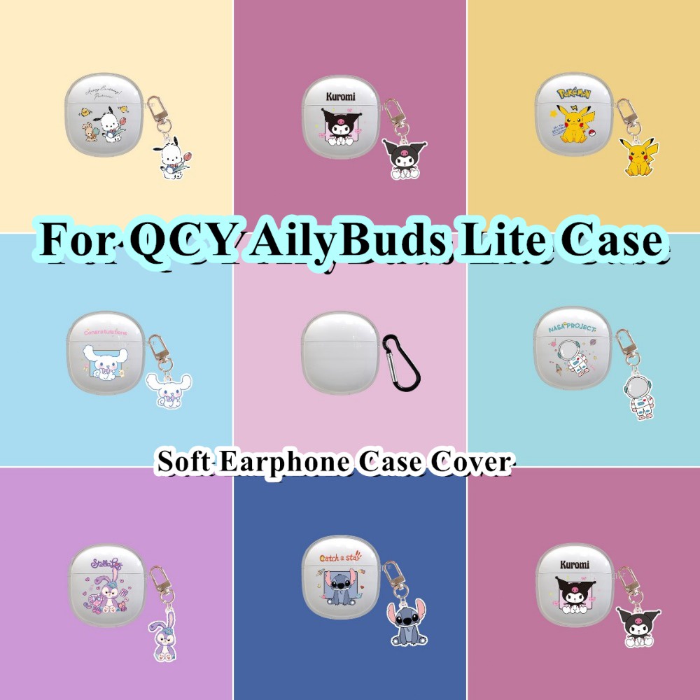 พร้อมส่ง! สําหรับ QCY AilyBuds Lite เคสการ์ตูนน่ารัก ซิลิโคนนิ่ม เคสหูฟัง เคส