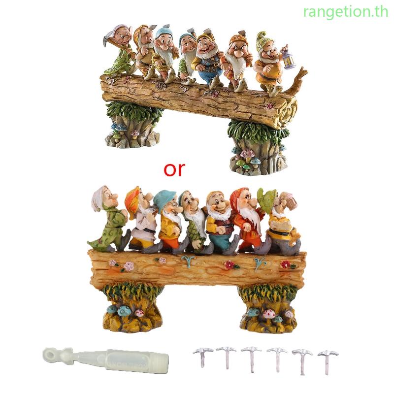 Ran ฟิกเกอร์เรซิ่น รูปปั้นมนุษย์แคระเจ็ดตัว สําหรับตกแต่งบ้าน สวน