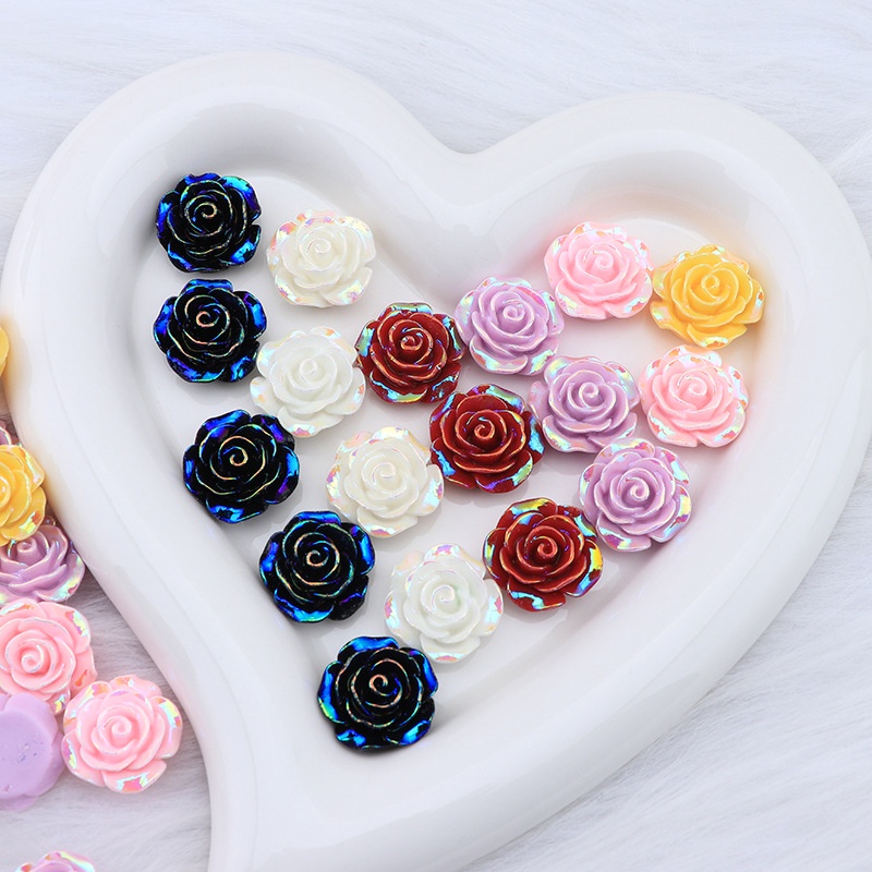 10 ชิ้น / เซต Starry Night Glow Rose เรซิ่น Flatbacks โฮมเมด DIY เคสโทรศัพท์แพทช์ครีมเจลผมคลิปเชือกหูสตั๊ดวัสดุ