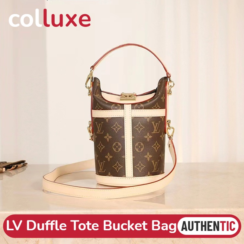แบรนด์ใหม่และเป็นของแท้/หลุยส์วิตตอง Louis Vuitton กระเป๋ารุ่น Duffle Tote Bucket Bag S-Lock Monogram 22cm M43587