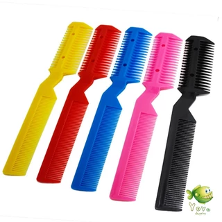 YOYO หวีซอยใบมีด เปลี่ยนใบมีดได้ พร้อมใบมีดโกน สําหรับร้านทําผม Styling comb