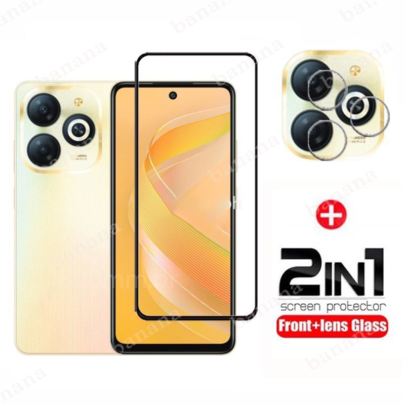 ฟิล์มกระจกนิรภัยกันรอยหน้าจอ 2 In 1 สําหรับ Infinix Smart 8 7 Note 30 VIP 30i 30 Pro 5G 4G 12 G96 11s 11 10 Pro Zero 5G 2023 Hot 11s NFC 30 30i