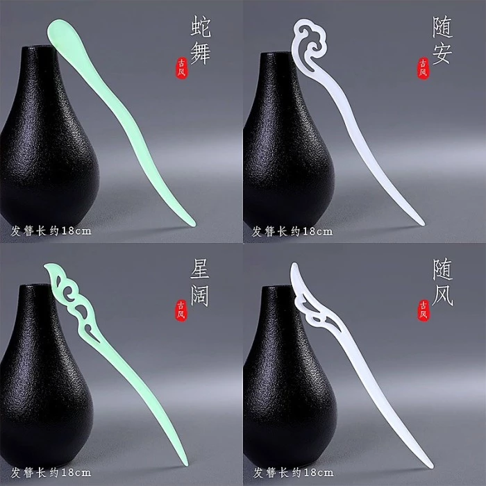 ปิ่นปักผมจีน Jade Hairpin เครื่องประดับผมคอสเพลย์ชุดกี่เพ้า thumbnail 4