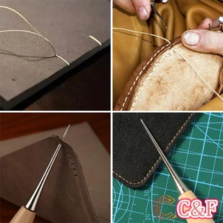 C&F DIY 13 ชิ้น ชุดอุปกรณ์เย็บหนัง แฮนด์เมด พร้อมเข็มเย็บผ้า สําหรับเย็บหนัง Sewing set