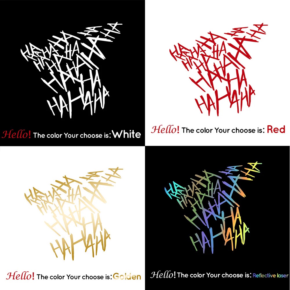 HAHAHA Text Reflective Vinyl Sticker For Car Decal HAHAHA Stickers JDM Auto Decals