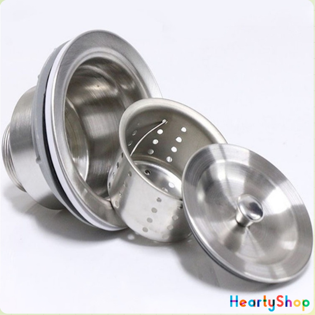 HeartyShop สะดืออ่างล้างจาน 201 วัสดุสแตนเลส ตะกร้ากรองเศษอาหาร Kitchen Sink Strainer