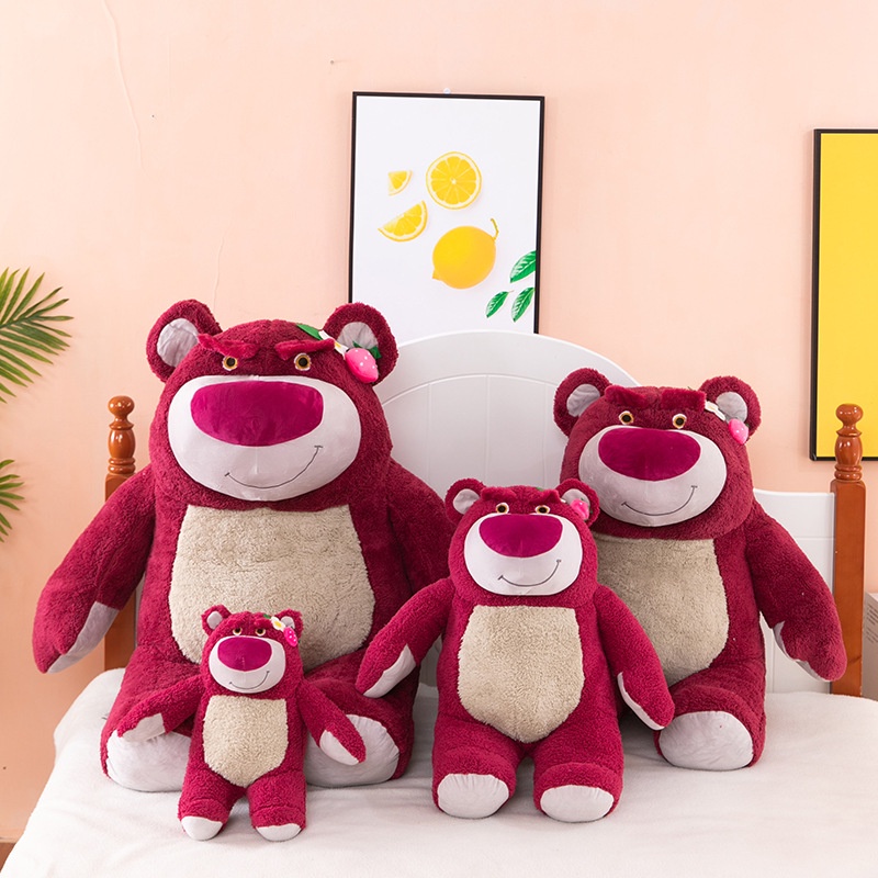 Disney Toy Story 3 Lotso Kawaii ตุ๊กตาหมีสตรอเบอร์รี่น่ารัก ของขวัญวันเกิด สําหรับแฟนสาว