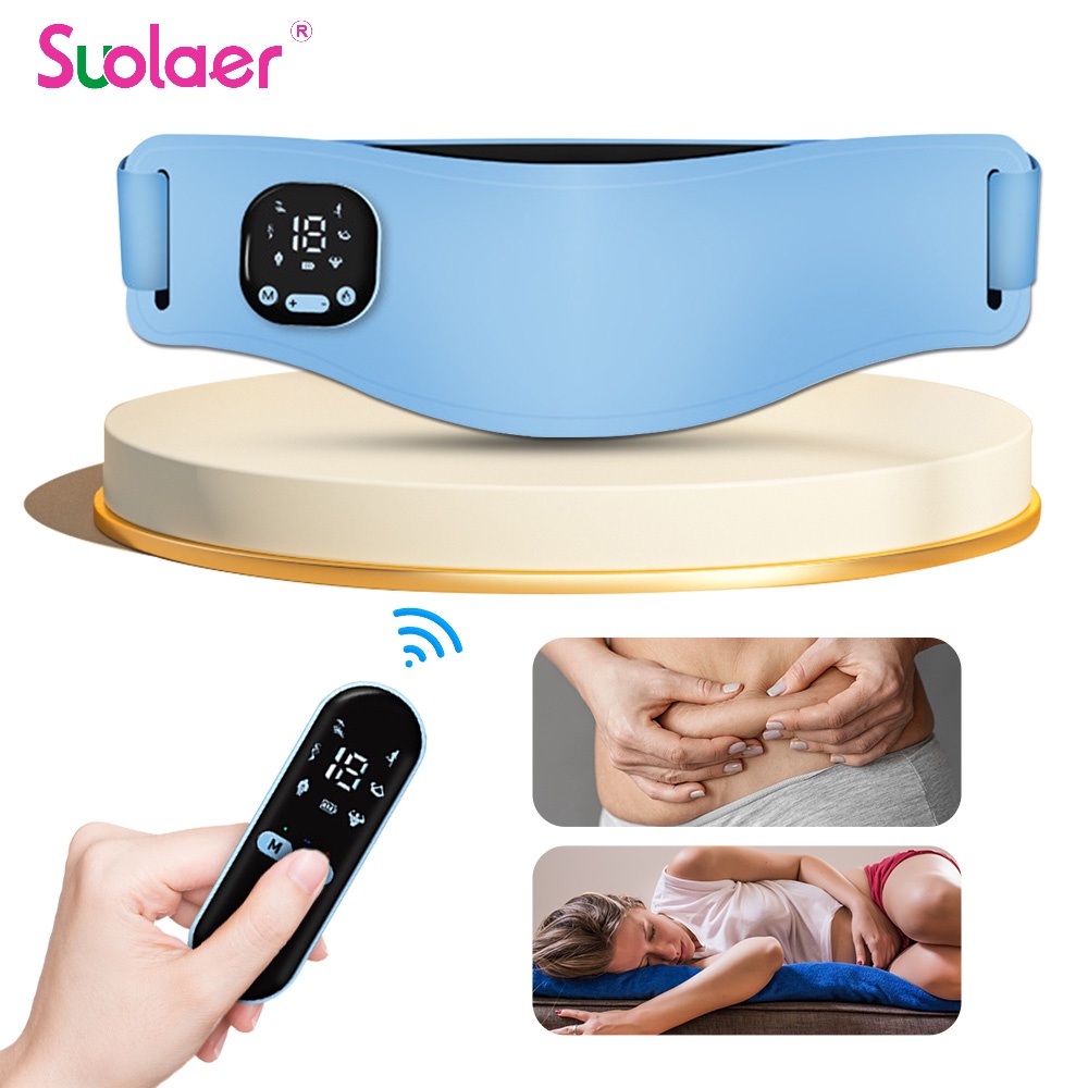 Suolare EMS อุปกรณ์ออกกําลังกายหน้าท้อง นวดไฟฟ้า ประคบร้อน สายพานกราฟีนไฟฟ้า ความร้อน ป้องกันเอว การสั่นสะเทือนในปัจจุบัน