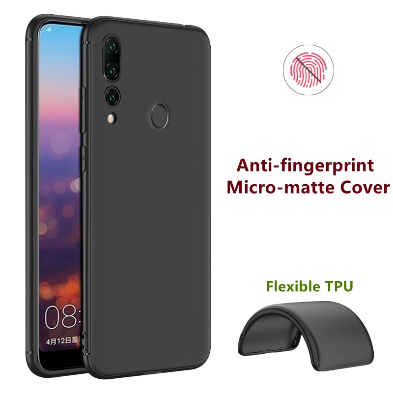 สําหรับ Huawei Nova 4 VCE-L22 ยืดหยุ่น TPU Minimalism ซิลิโคน Fine Matte Finish เคลือบป้องกันลายนิ้ว