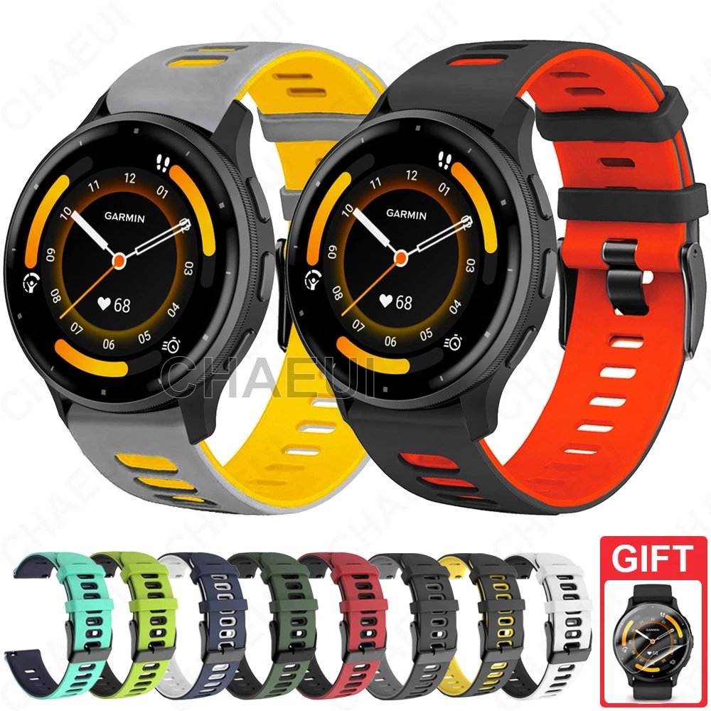 อุปกรณ์เสริมสายรัดซิลิโคนสร้อยข้อมือวงสีคู่สําหรับ Garmin Venu 4 45mm / Venu 3/2 Plus / Venu 2