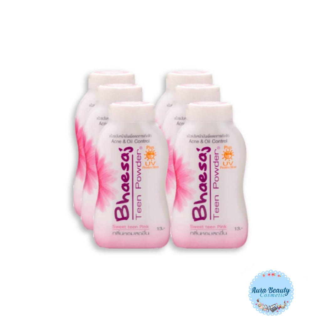 📍  (6ขวด/แพ็ค) Bhaesaj Teen Powder Sweet Teen Pink 50กรัม เภสัช ทีนพาวเดอร์ แป้งฝุ่น กลิ่นสวีททีนพิ้