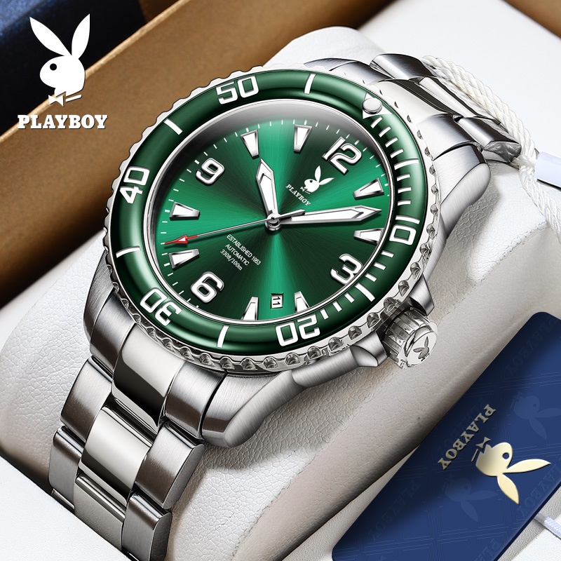 [พร้อมส่ง] Playboy 3019 นาฬิกาข้อมือกลไกอัตโนมัติ กันน้ํา คุณภาพสูง แฟชั่นสําหรับผู้ชาย (ฟรีกล่องนาฬิกาสวยหรู)