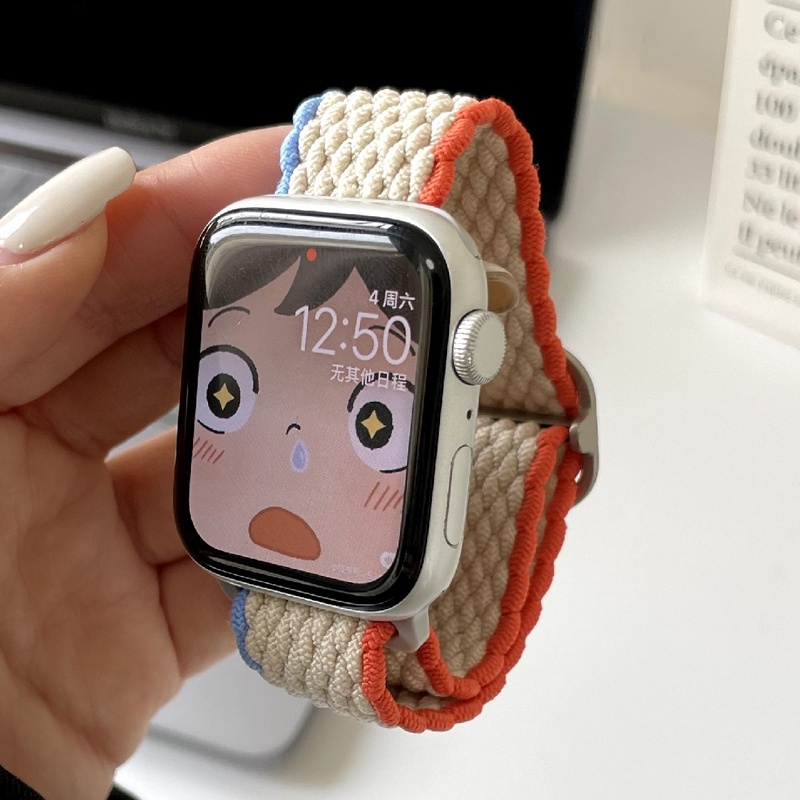 ถักเดี่ยวห่วงสายนาฬิกาข้อมือสําหรับดูสมาร์ทอัลตร้า2 10 9 49มิลลิเมตร8 7 6 5 กับ 4 3ไนล่อนปรับยืดหยุ่นสําหรับ ฉันดู สาย44มิลลิเมตร45มิลลิเมตร46มิลลิเมตร42มิลลิเมตร41มิลลิเมตร40มิลลิเมตรวงอุป