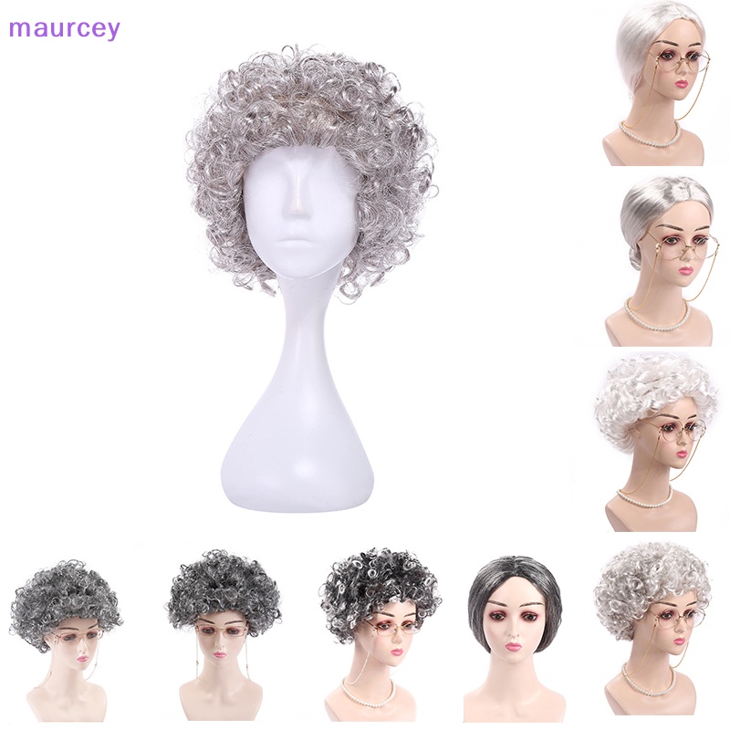 Maurcey Stage กลางอายุและผู้สูงอายุผมสีขาวปู่และวิกผมยาย TH