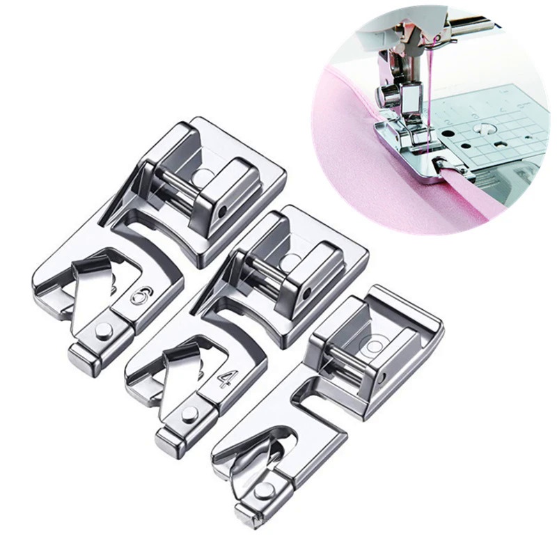 ตีนผีม้วนริม รุ่น:7307(3mm/4mm/6mm）ตีนผีจักรซิกเเซก จักรกระเป๋าหิ้ว JANOMI BROTHER SINGER