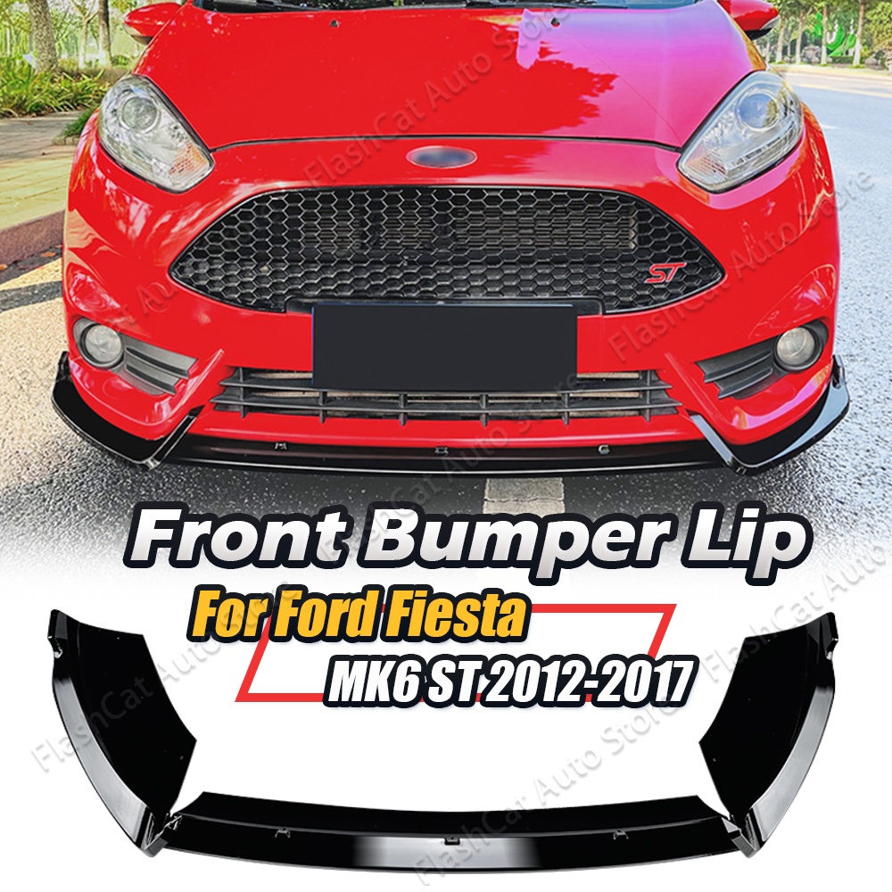 Fiesta MK6 ST ฝาครอบสปอยเลอร์ กันชนหน้ารถยนต์ ABS สีดําวาว สําหรับ Ford 2012-2017