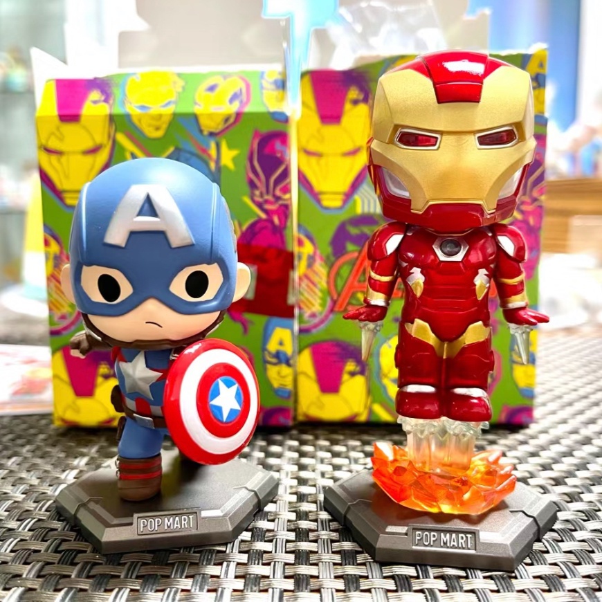 【original】POPMART Marvel Avengers กล่องสุ่ม เครื่องประดับ ของขวัญ