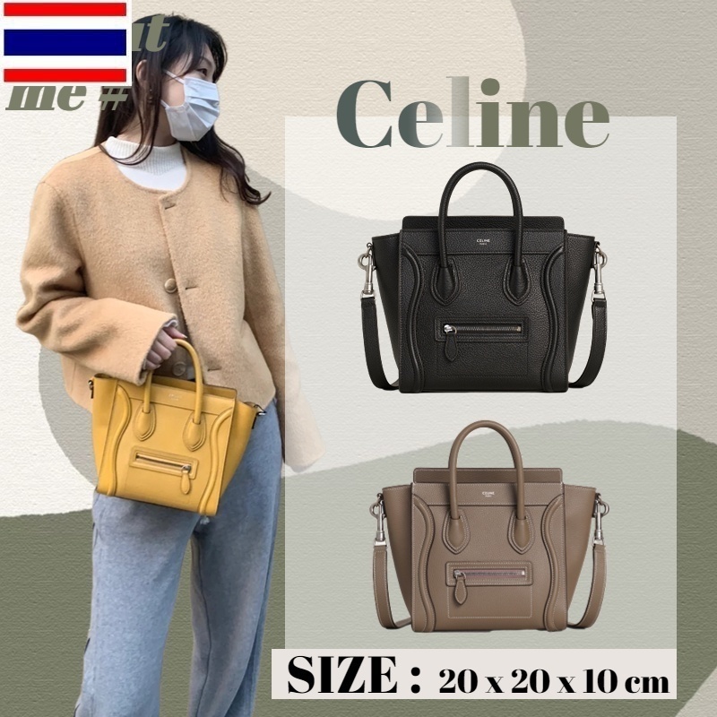 เซลีน /celine LUGGAGE NANO bag in calf leather/กระเป๋าถือ/ผู้หญิง/สีดำ 4H20