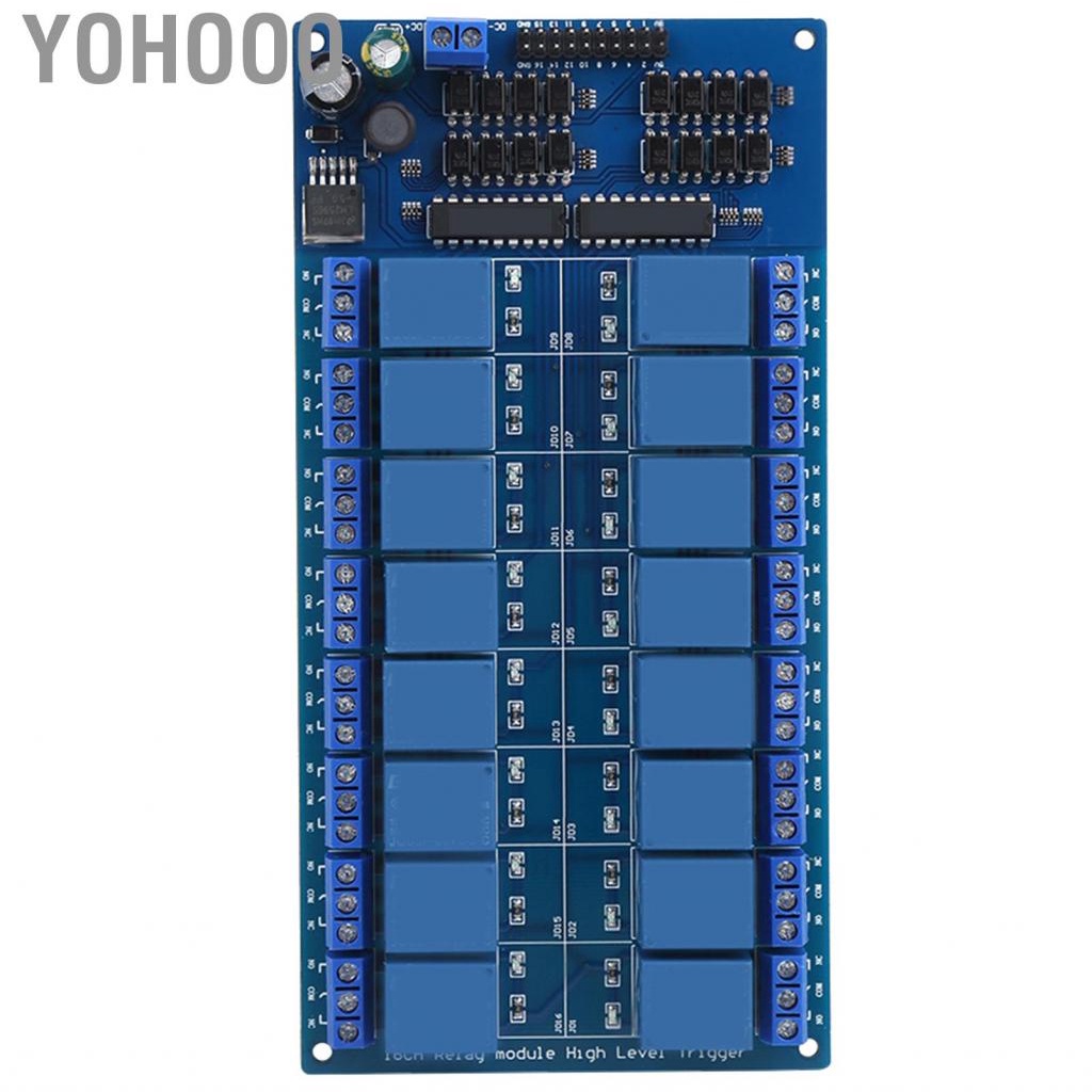 Yohooo 16 Channel Relay Module Electromagnetic Board for ARM/AVR PIC PLC Low Level Trigger