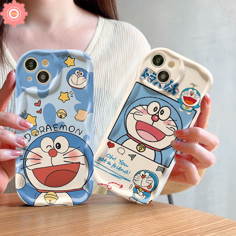เคสโทรศัพท์มือถือ ขอบโค้ง ลายการ์ตูนโดราเอมอนน่ารัก 3D สําหรับ Redmi 12C 10 9A 12 10C A1 9C 10A 9T A2 9 Note 12 10 8 11s 9 11 10s Pro Max Mi 11 12 Lite Poco X5 M3 เคสนิ่ม