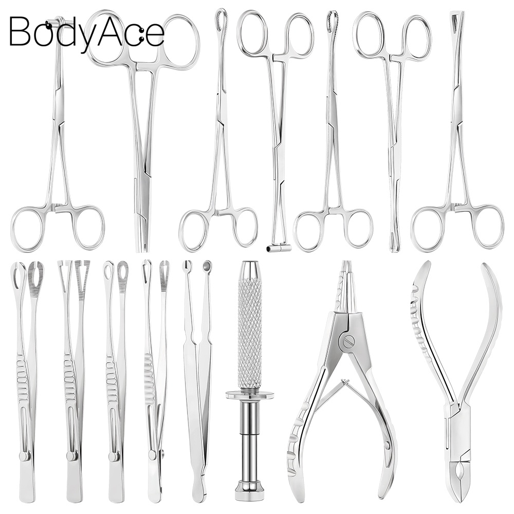 Bodyace แหนบเจาะร่างกาย สเตนเลส 1 ชิ้น สําหรับเจาะสะดือ ลิ้น ลิ้น เฮโมสตัท
