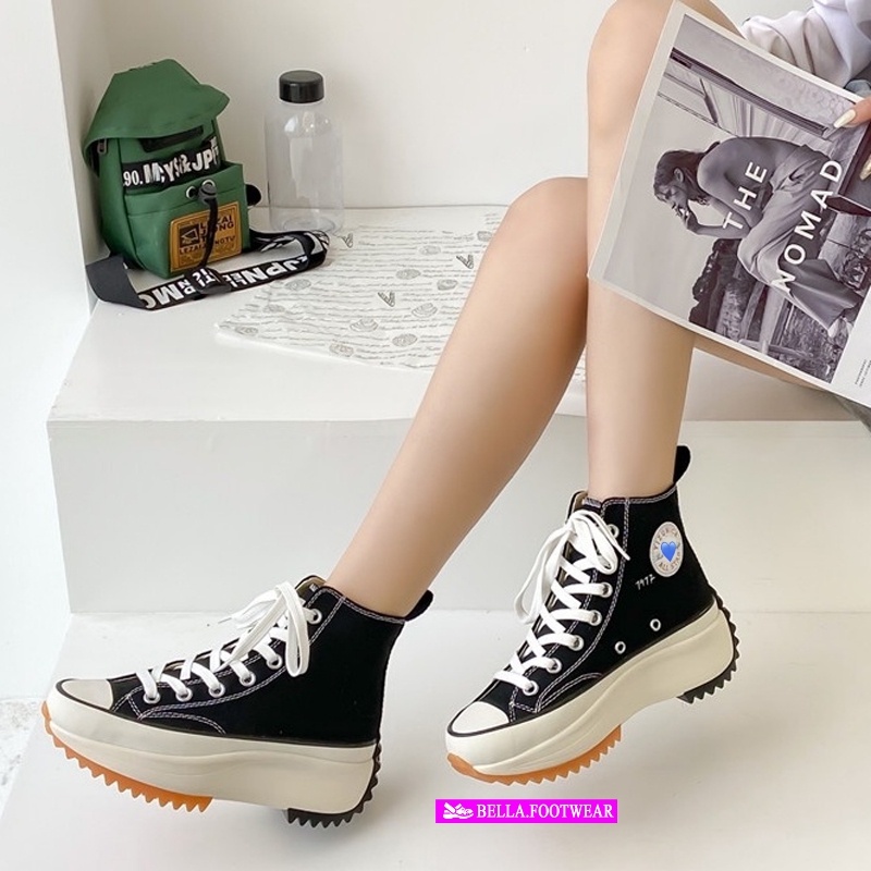 Sale!Converse Run Star Hike 1970s converse thick-soled shoes canvas High Top Canvas Shoes แนวโน้ม